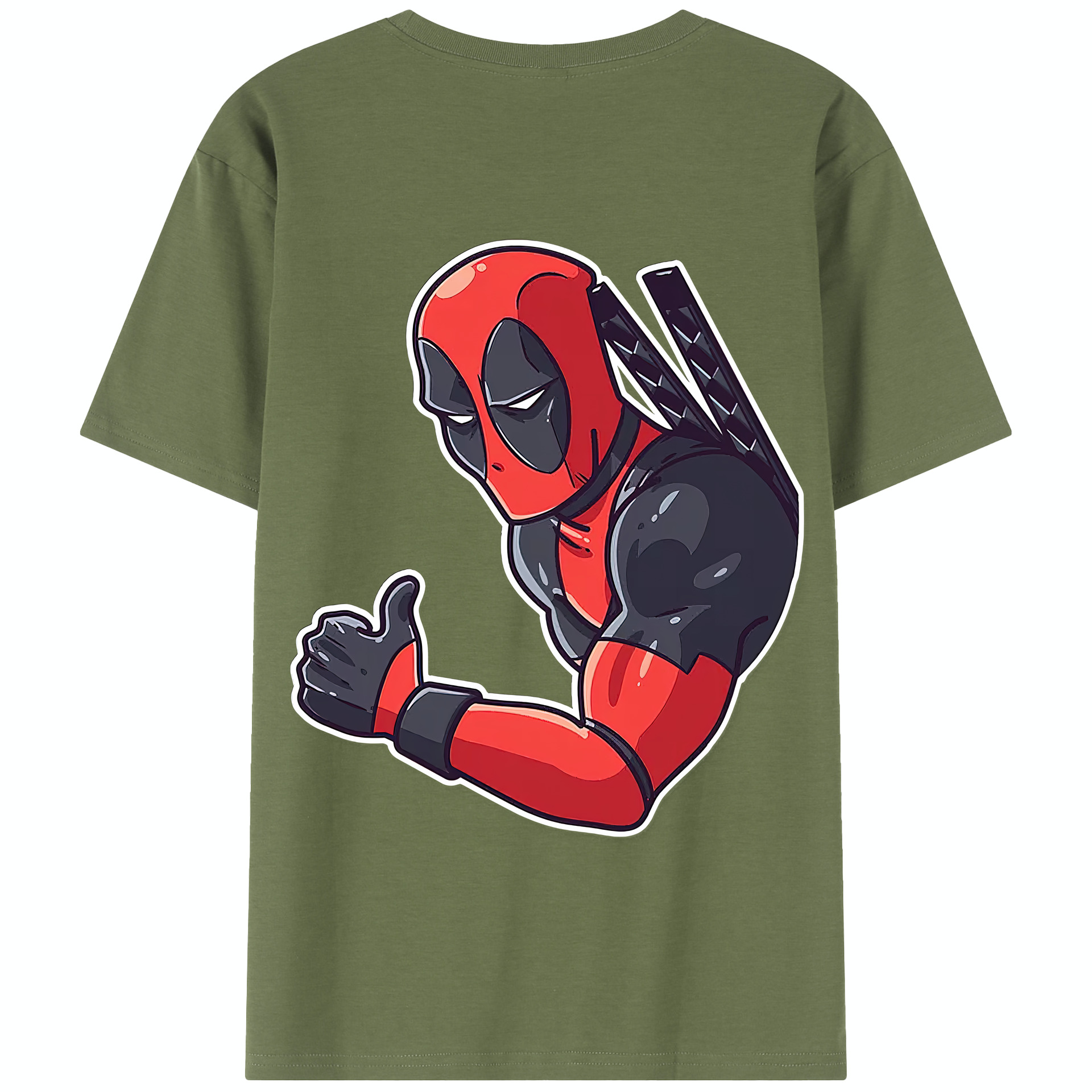 （画像用） Deadpool デッドプール 綿100％半袖Tシャツ（背面プリント）